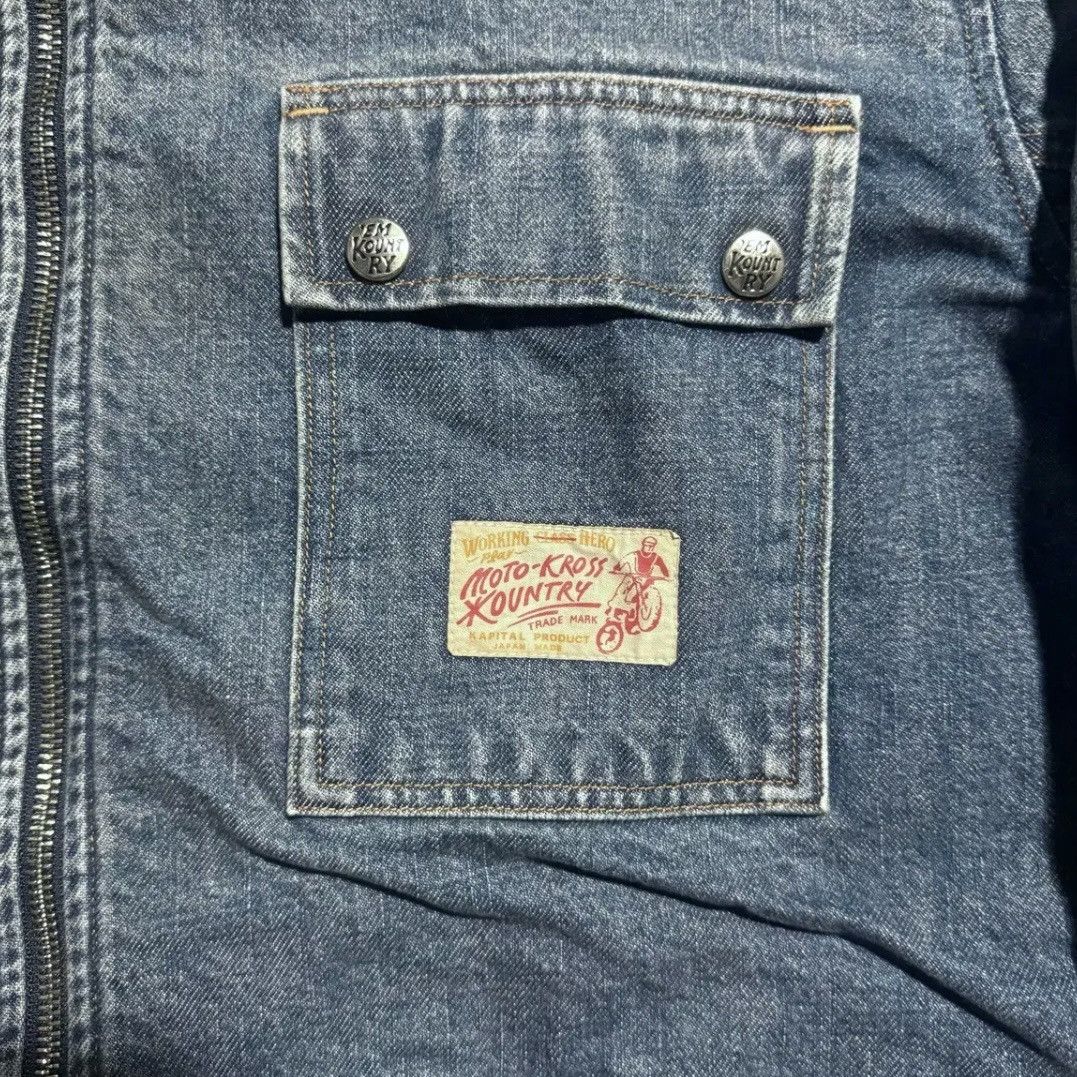 Kapital Kountry Kapital Reversible Bone Lining Motocross Denim Jacket Size US L / EU 52-54 / 3 - 4 Thumbnail