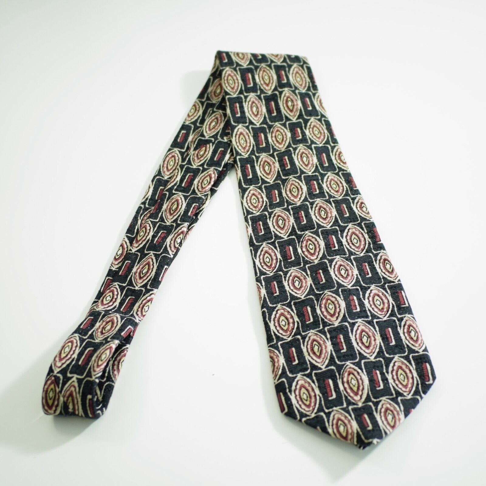 Van Heusen Van Heusen 417 Black Tan Red Abstract Geometric Jacquard Pri Size ONE SIZE - 6 Thumbnail