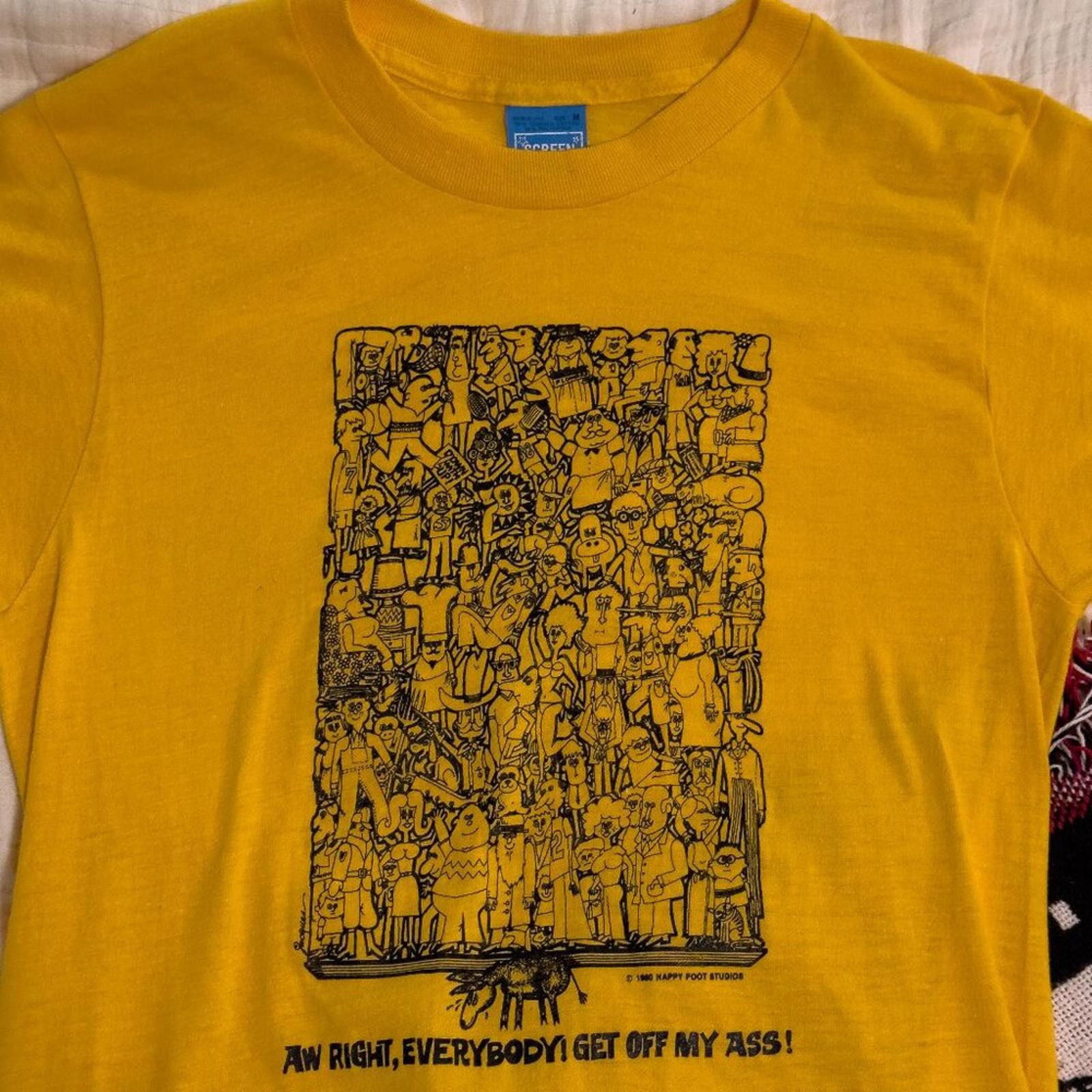 Vintage 1980 SCREEN STARS GET OFF MY A$$ T-SHIRT Size US M / EU 48-50 / 2 - 4 Thumbnail