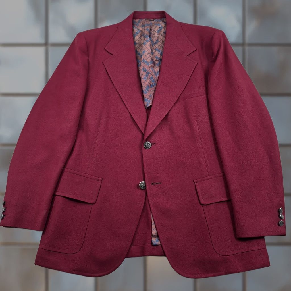 JCPenney VINTAGE Towncraft Blazer Mens 44 Red Two Button Notch Lapel 2 Piece Jacket JC Penney Shirt? Size 44R - 1 Thumbnail