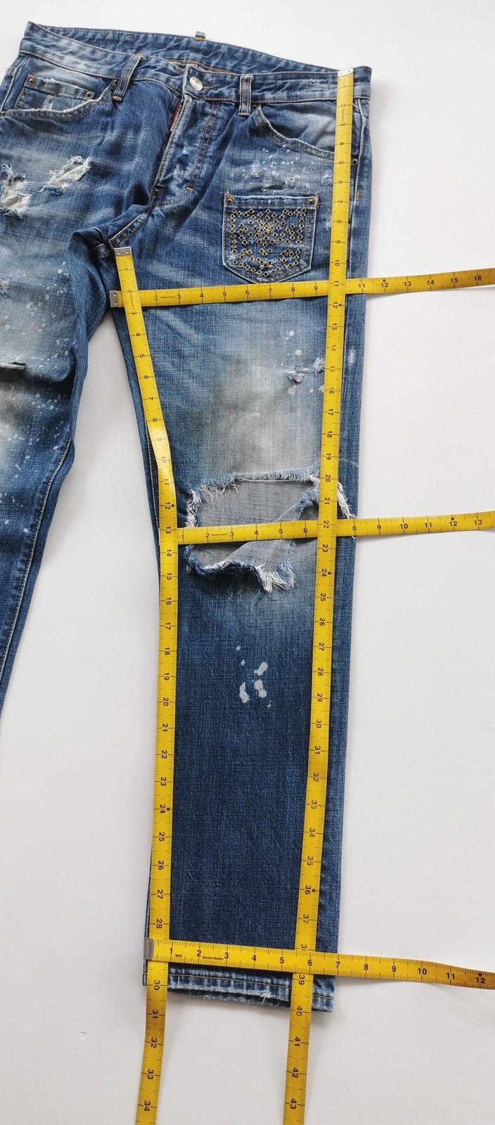 Dsquared2 Dsquared2 Distressed Italy Denim Jeans Size US 33 - 13 Thumbnail