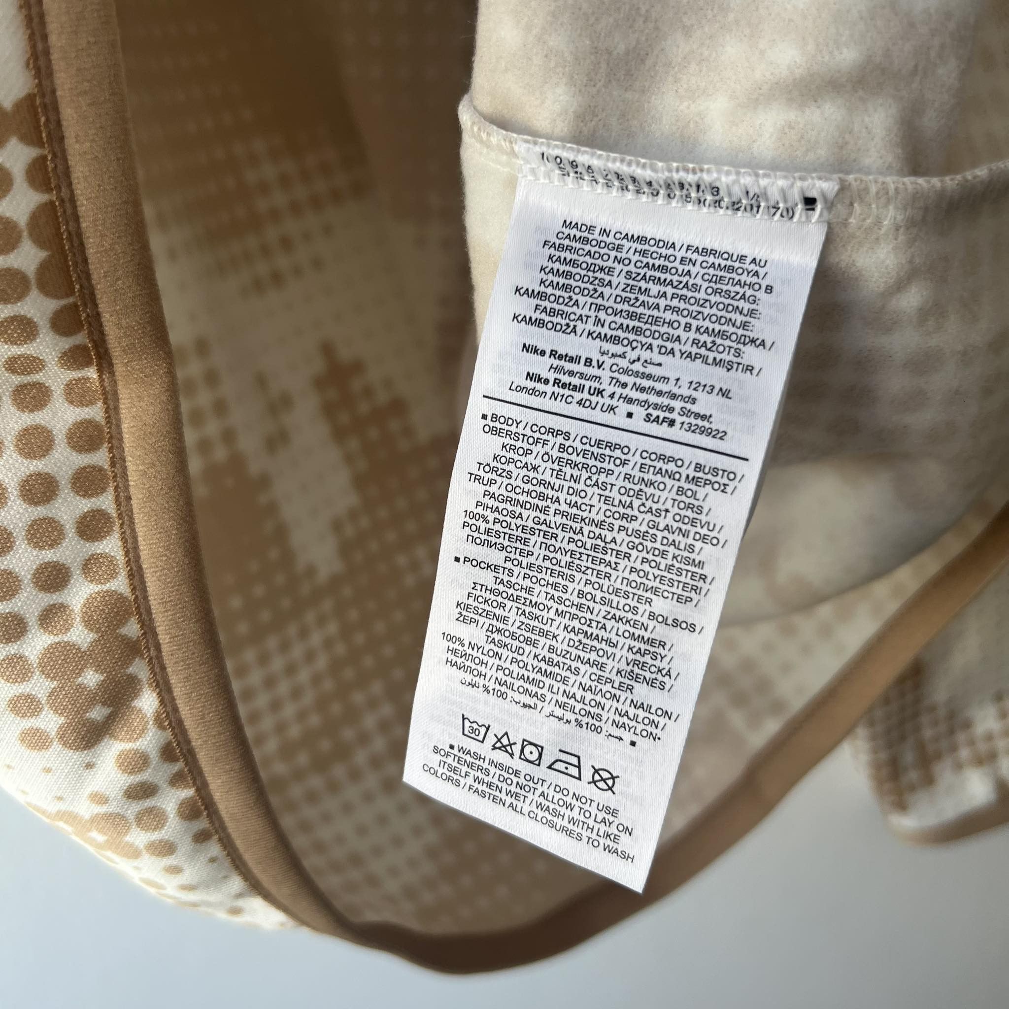 Nike Nike Fleece Pocket Halfzip Jacket Beige Print Size US L / EU 52-54 / 3 - 6 Thumbnail