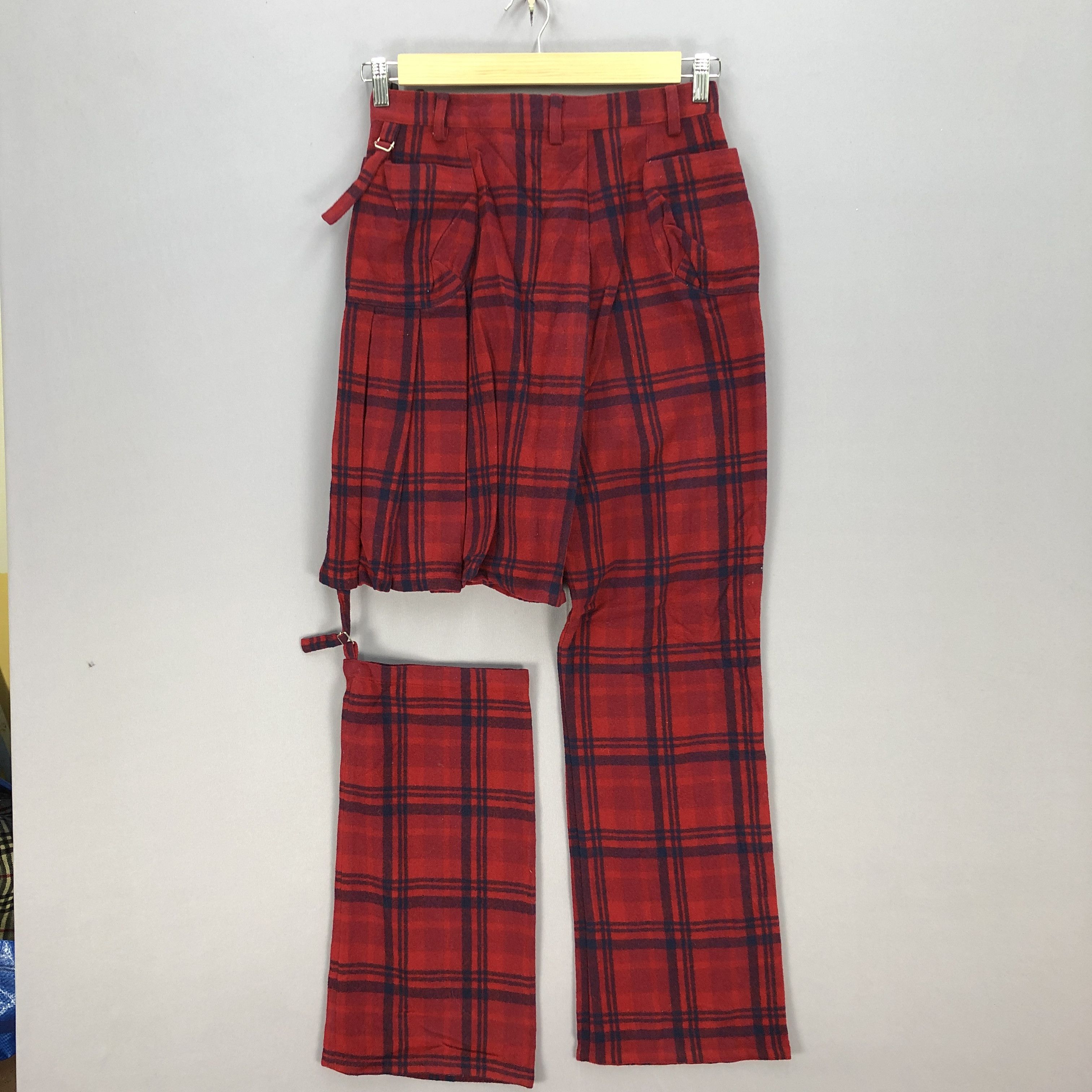 Japanese Brand × Vintage Vintage Wool Pants Seditionaries Punk Check Trousers Size 28" / US 6 / IT 42 - 2 Thumbnail
