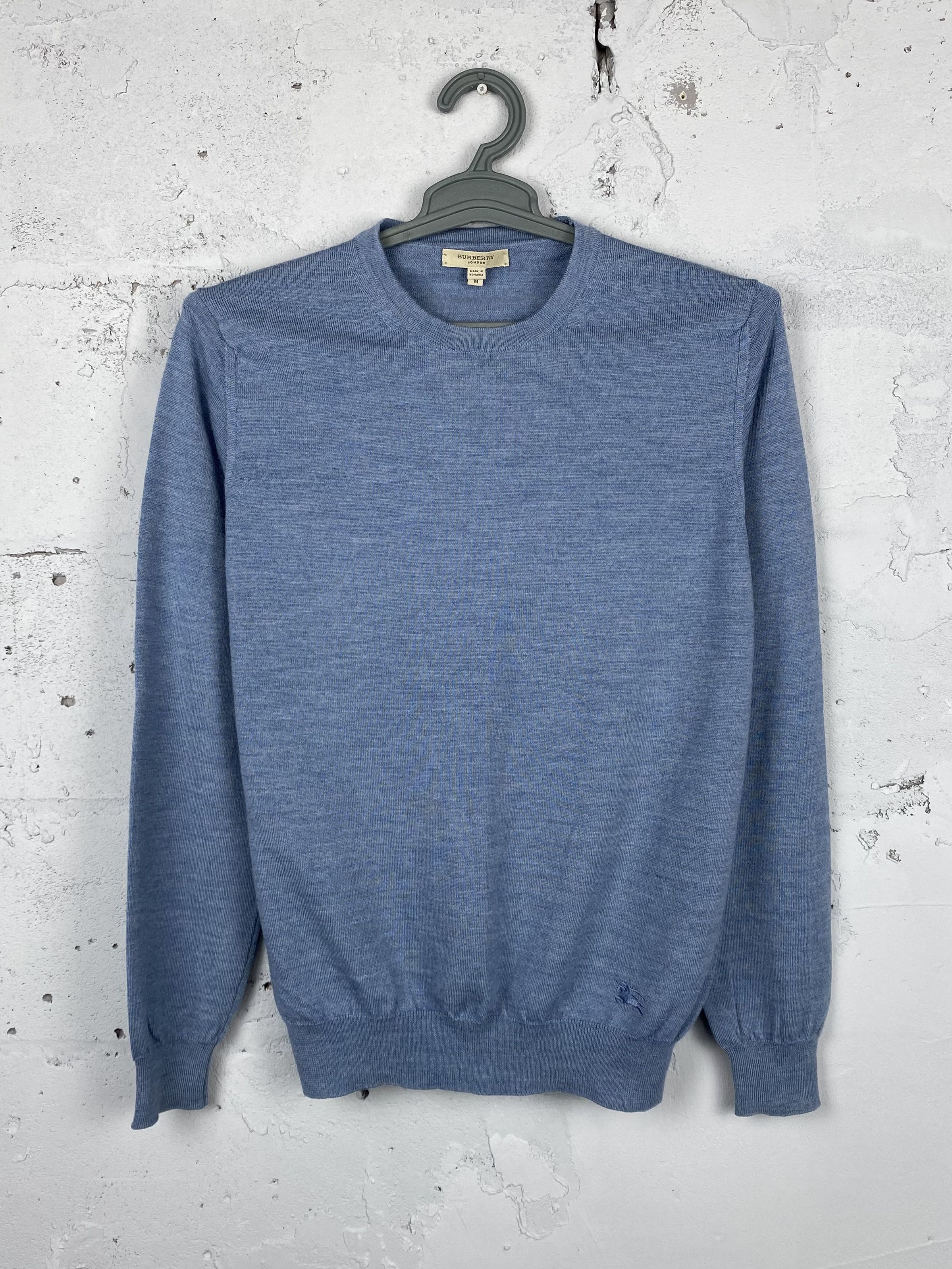 Burberry Vintage Burberry Baby Blue Wool Sweater Knitwear Size US M / EU 48-50 / 2 - 1 Thumbnail