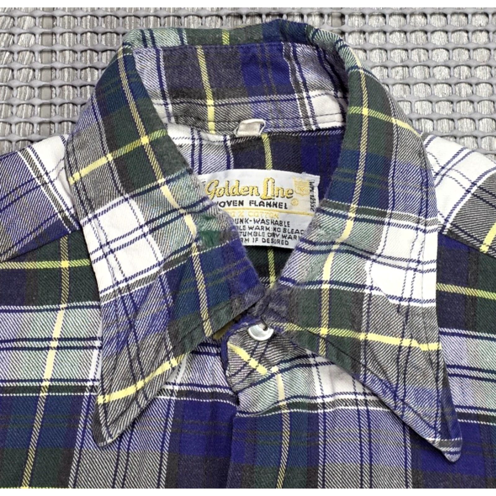 Vintage VINTAGE Golden Line Dagger Point Collar Cotton Flannel Plaid Long Sleeve Shirt M Size US M / EU 48-50 / 2 - 4 Thumbnail