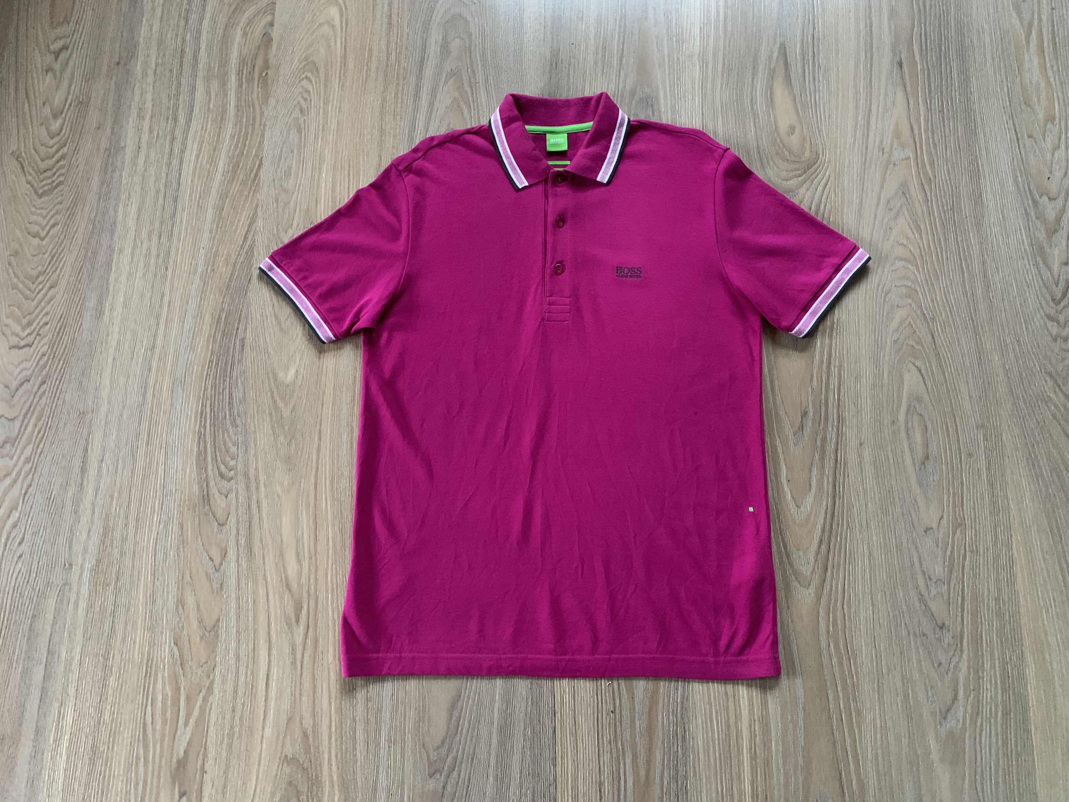 Hugo Boss Hugo Boss Modern Fit Cotton Mens Pink Polo Size US S / EU 44-46 / 1 - 12 Thumbnail