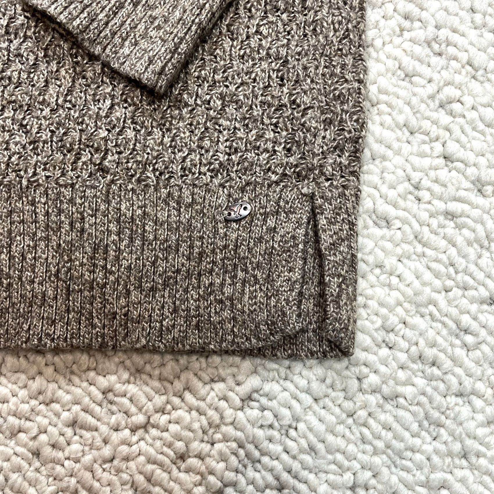 American Eagle Outfitters VINTAGE American Eagle Outfitters Sweater Womens S Blue Pullover Knit Cable-Knit Round Neck Long Sleeve Regular Jersey Top Winter Love 60s? Size S / US 4 / IT 40 - 2 Thumbnail