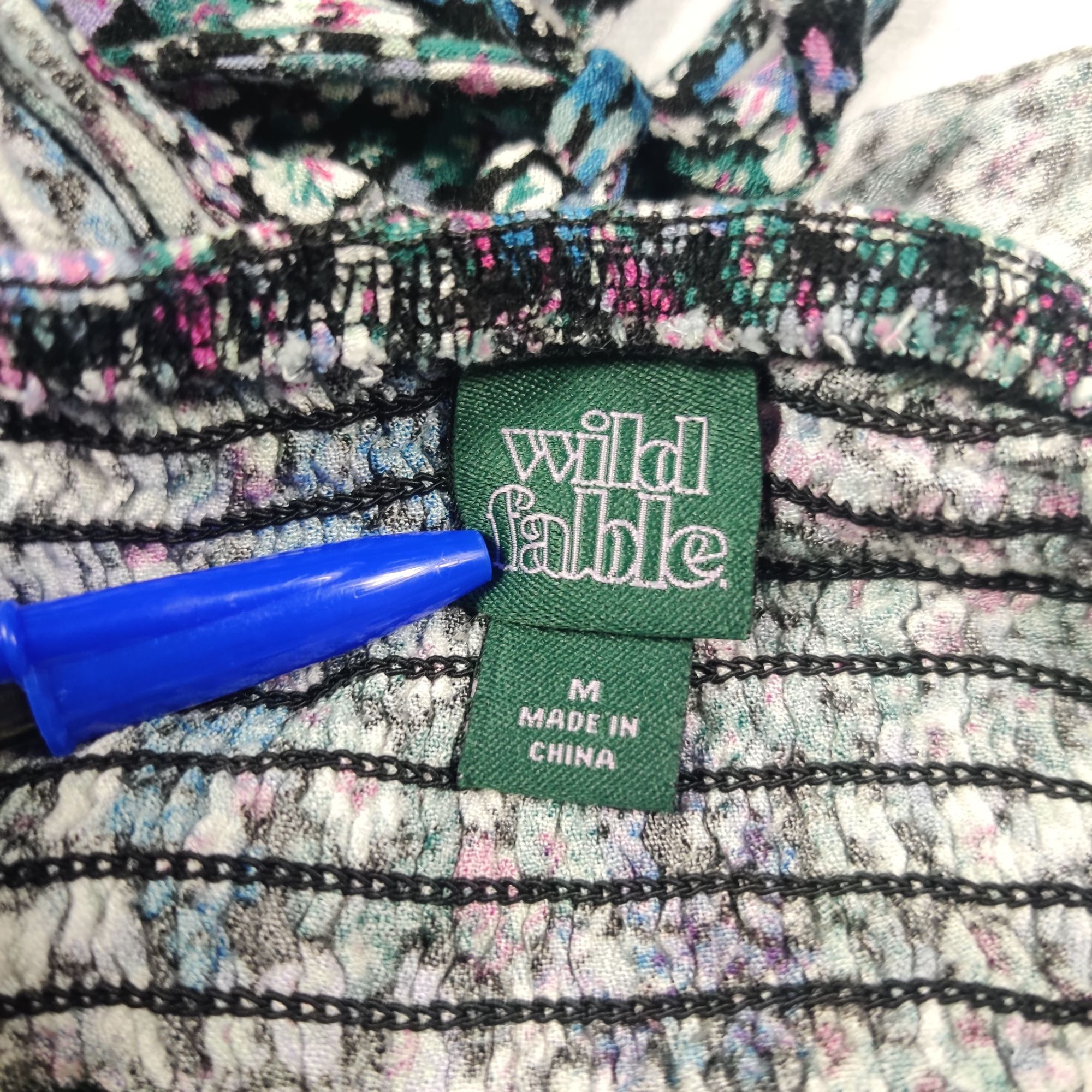 Other Wild Fable Floral Crop Top M Multi Cinched Smocked Coquette Size M / US 6-8 / IT 42-44 - 3 Thumbnail