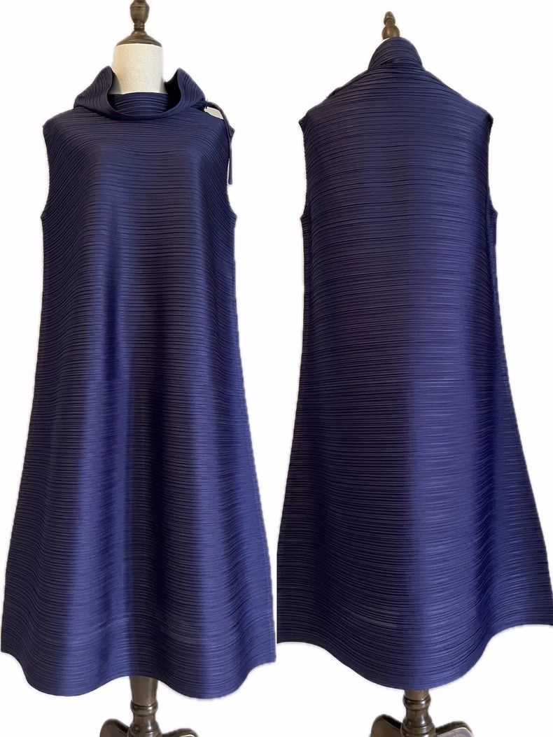 Issey Miyake Issey Miyake size:3 Blue pocket collar dress Size M / US 6-8 / IT 42-44 - 1 Thumbnail