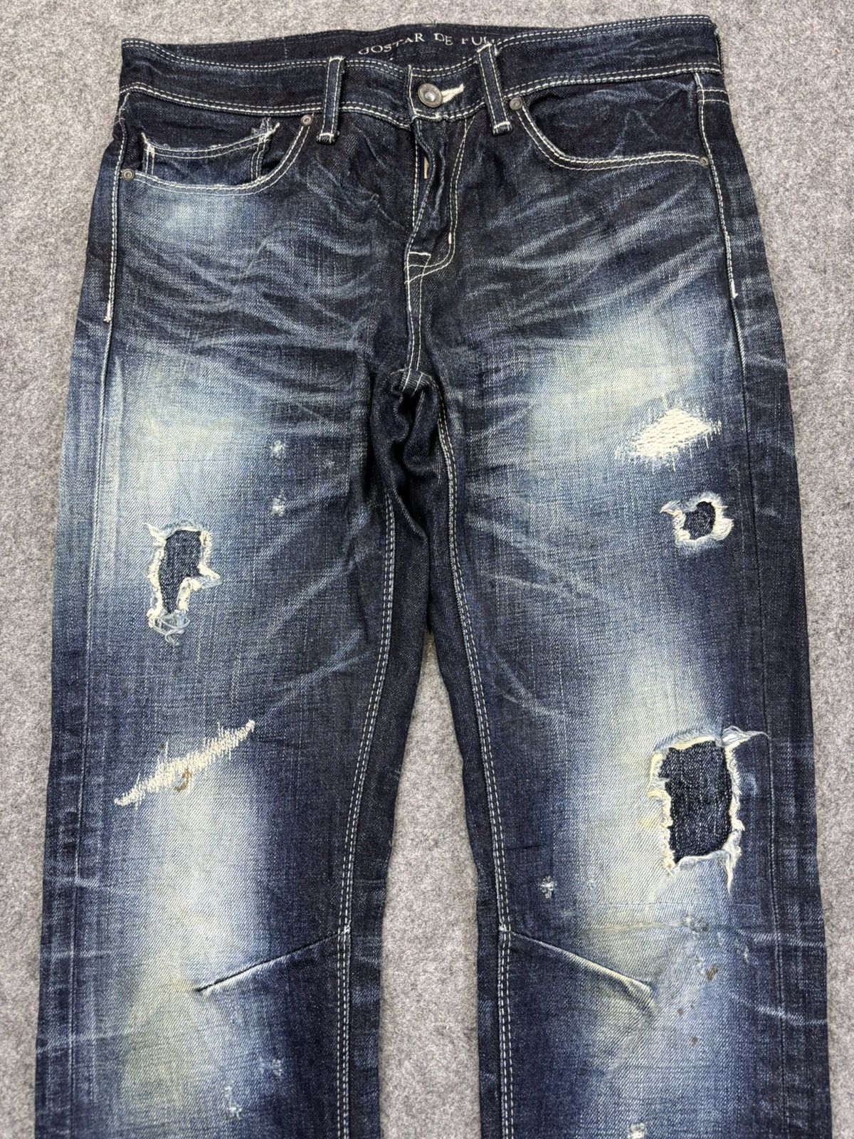 GOSTAR DE FUGA 💥Very Rare💥Archival Fuga Heavy Art Distressed Denim K7 Size US 30 / EU 46 - 3 Thumbnail