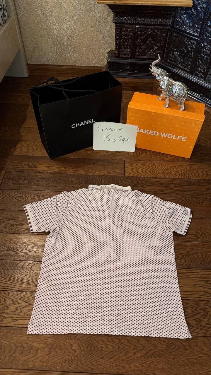 Prada Vintage Prada Polo T-Shirt Monogram Star Pattern Luxury Size US L / EU 52-54 / 3 - 2 Thumbnail
