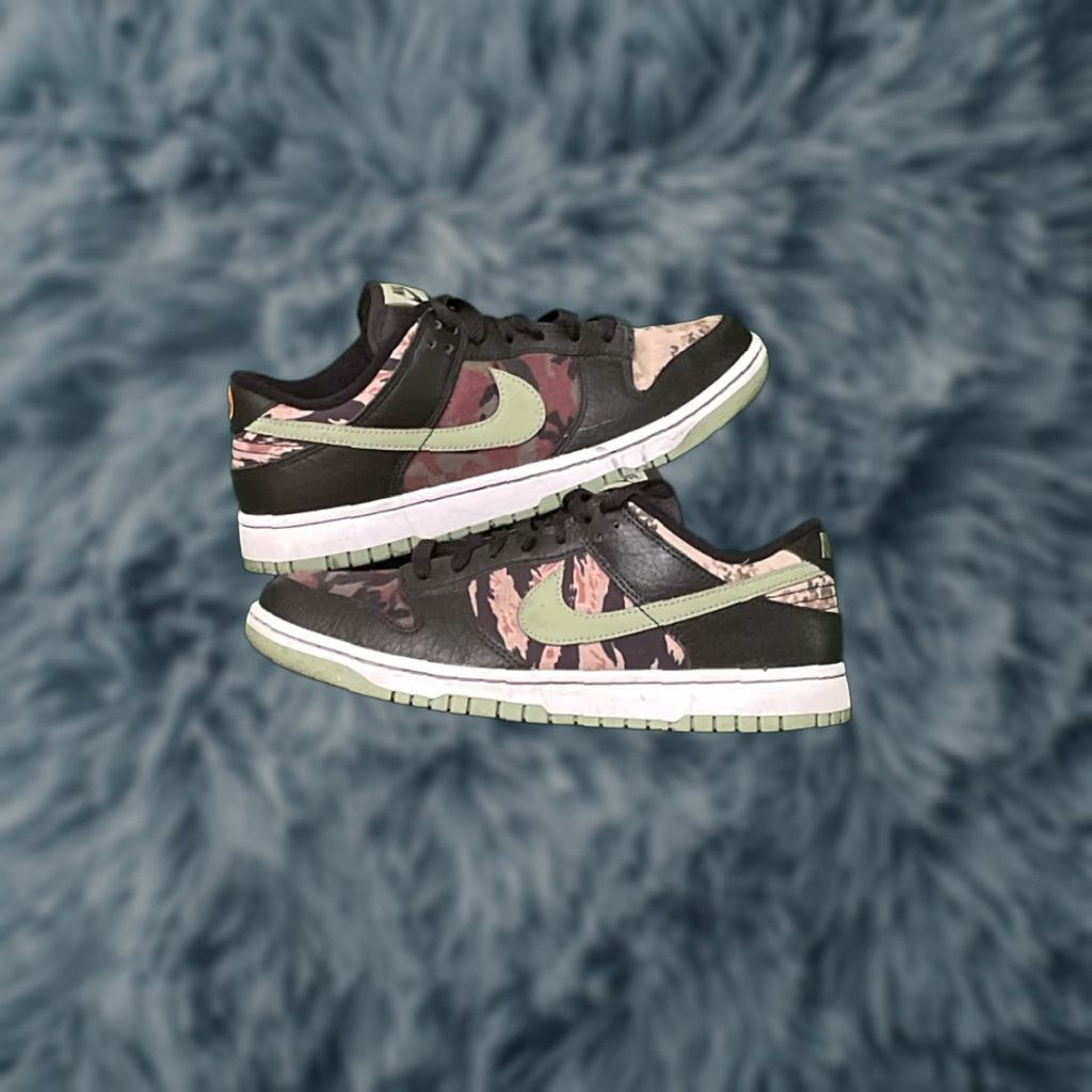 Nike Nike Dunk Low Crazy Camo 2021 Mens Size 9 Black Olive DH0957-001 Size US 9 / EU 42 - 1 Thumbnail