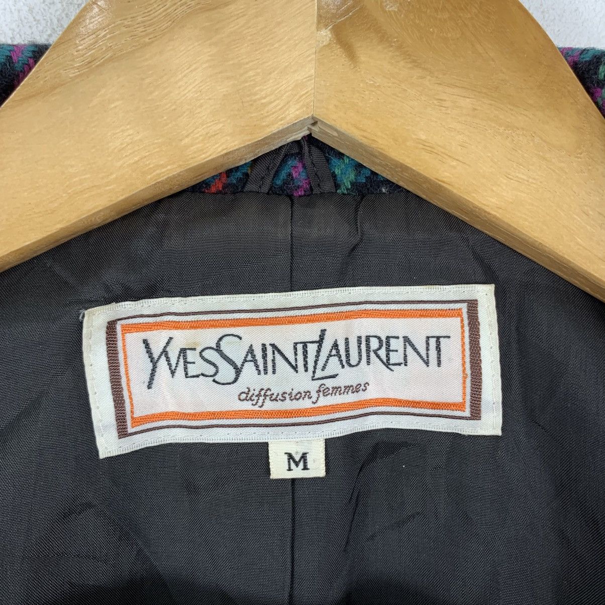Yves Saint Laurent Vintage 90s YVES SAINT LAURENT Ysl Femmes Plaid Blazer Coat Size M / US 6-8 / IT 42-44 - 5 Thumbnail