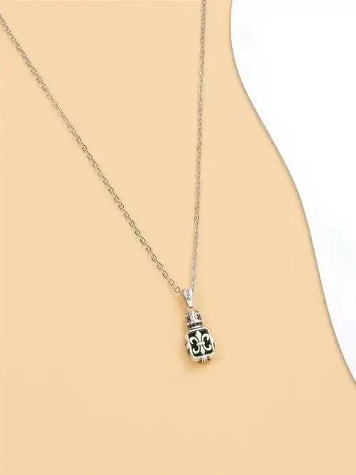 Jewelry Retro Punk Rhinestone Necklace Square Size ONE SIZE - 2 Thumbnail