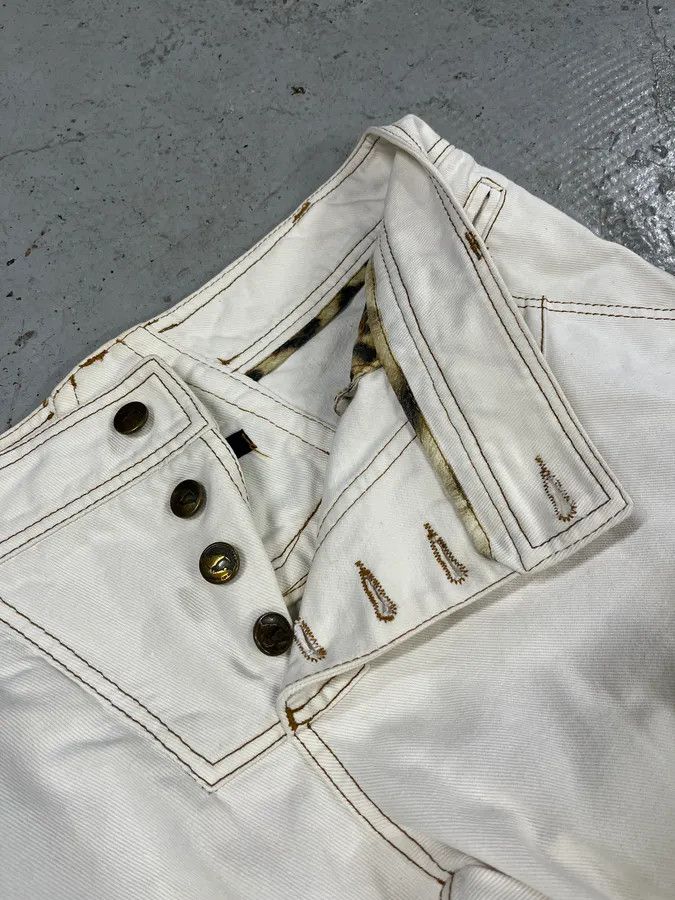 Designer × Roberto Cavalli × Vintage AW2000 Roberto Cavalli White Royal Pants Size US 33 - 9 Thumbnail