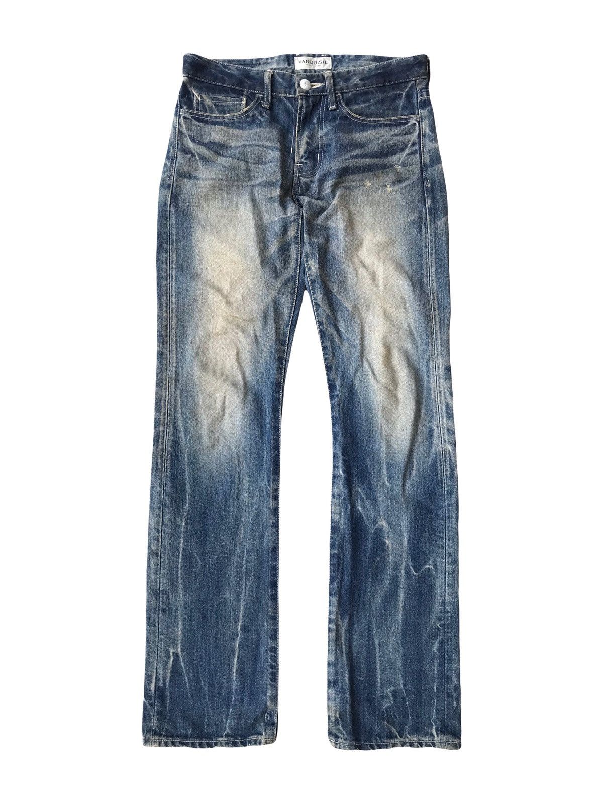 image of Fragment Design x Vanquish Distressed Denim Mudwash in Blue, Men's (Size 30)