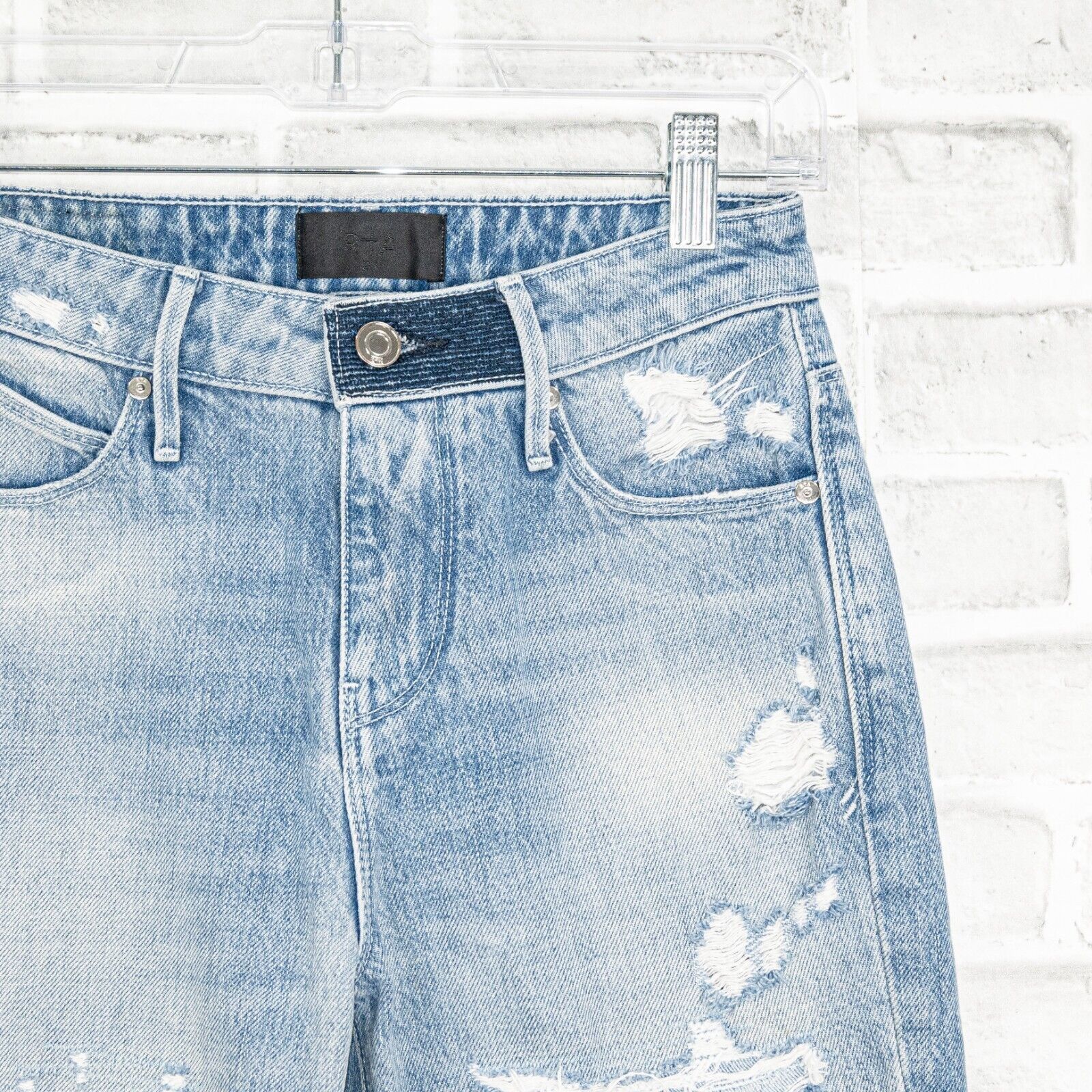 Rta RtA Straight Leg Denim Jeans Distressed Ripped light wash Size 23" - 9 Thumbnail