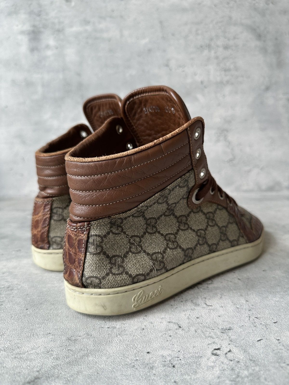 Gucci CROC LEATHER IMPRIME HIGH TOP Size US 7.5 / EU 40-41 - 18 Thumbnail