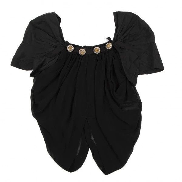 Comme des Garcons Comme Des Garcons Black Retro Big Button See-Through Top Size S / US 4 / IT 40 - 2 Thumbnail