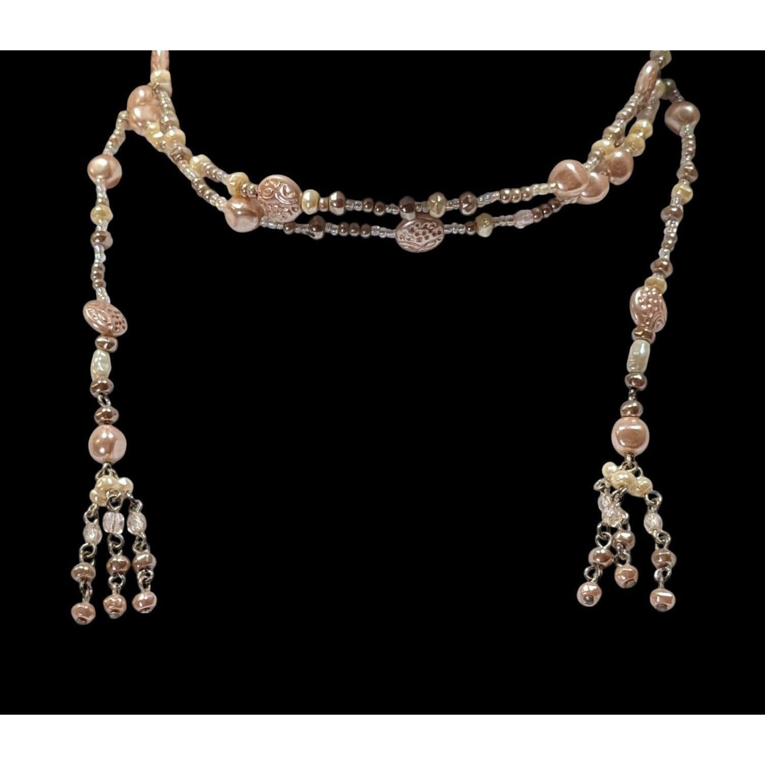 Other Elegant Faux Pearl Beaded Cream Wrap Necklace Size ONE SIZE - 6 Thumbnail