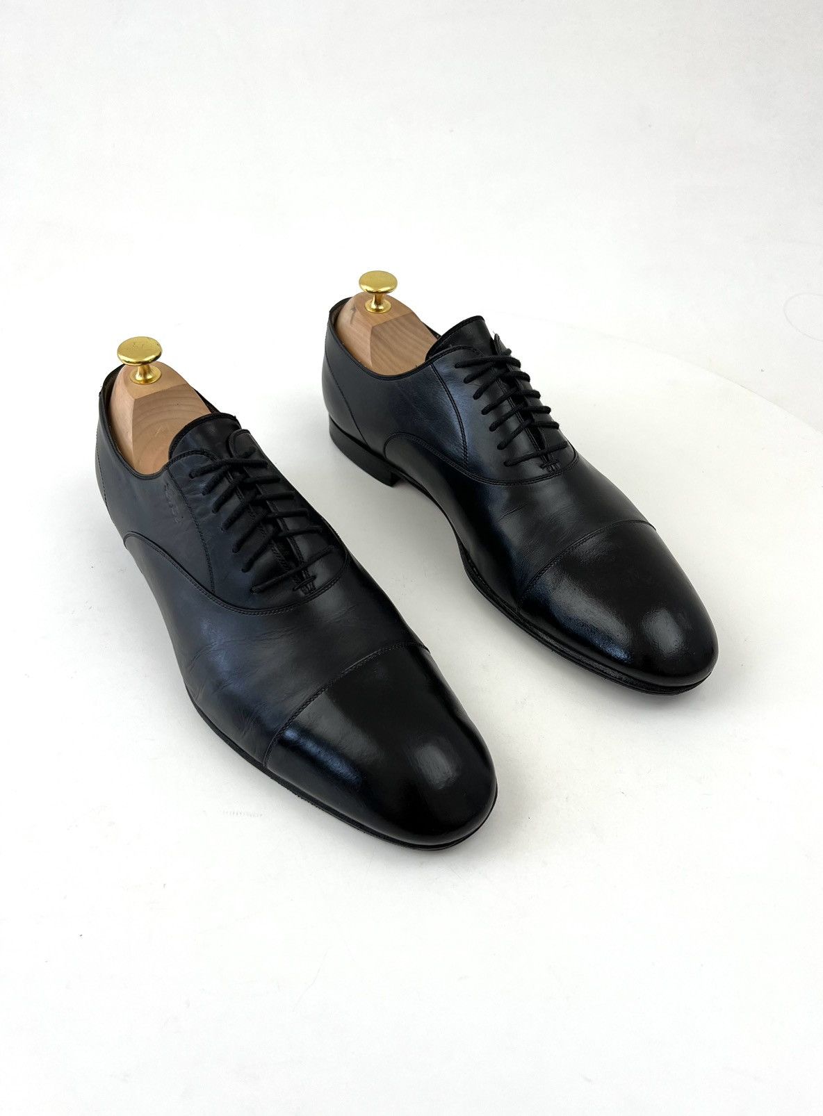 Gucci GUCCI Logo Lace Up Oxfords Leather Shoes Size US 11 / EU 44 - 1 Thumbnail