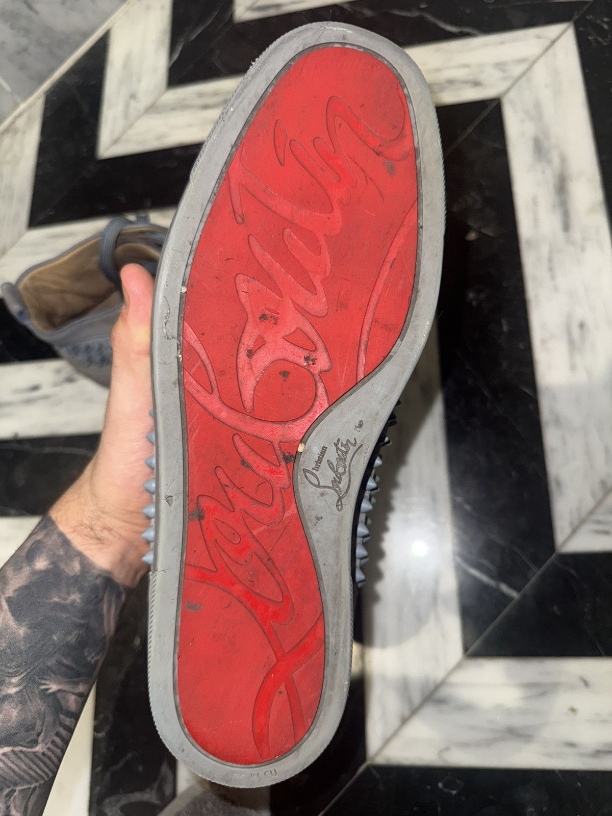 Christian Louboutin Louboutin Shark Spiked High Top Sneakers Size US 9.5 / EU 42-43 - 5 Thumbnail