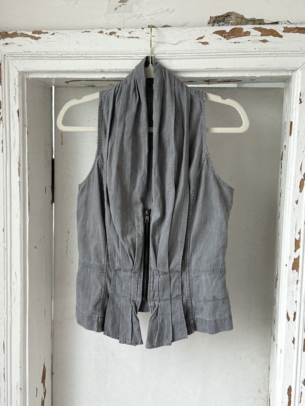 If Six Was Nine Vintage Washed GrayZip Denim Top Size M / US 6-8 / IT 42-44 - 1 Thumbnail