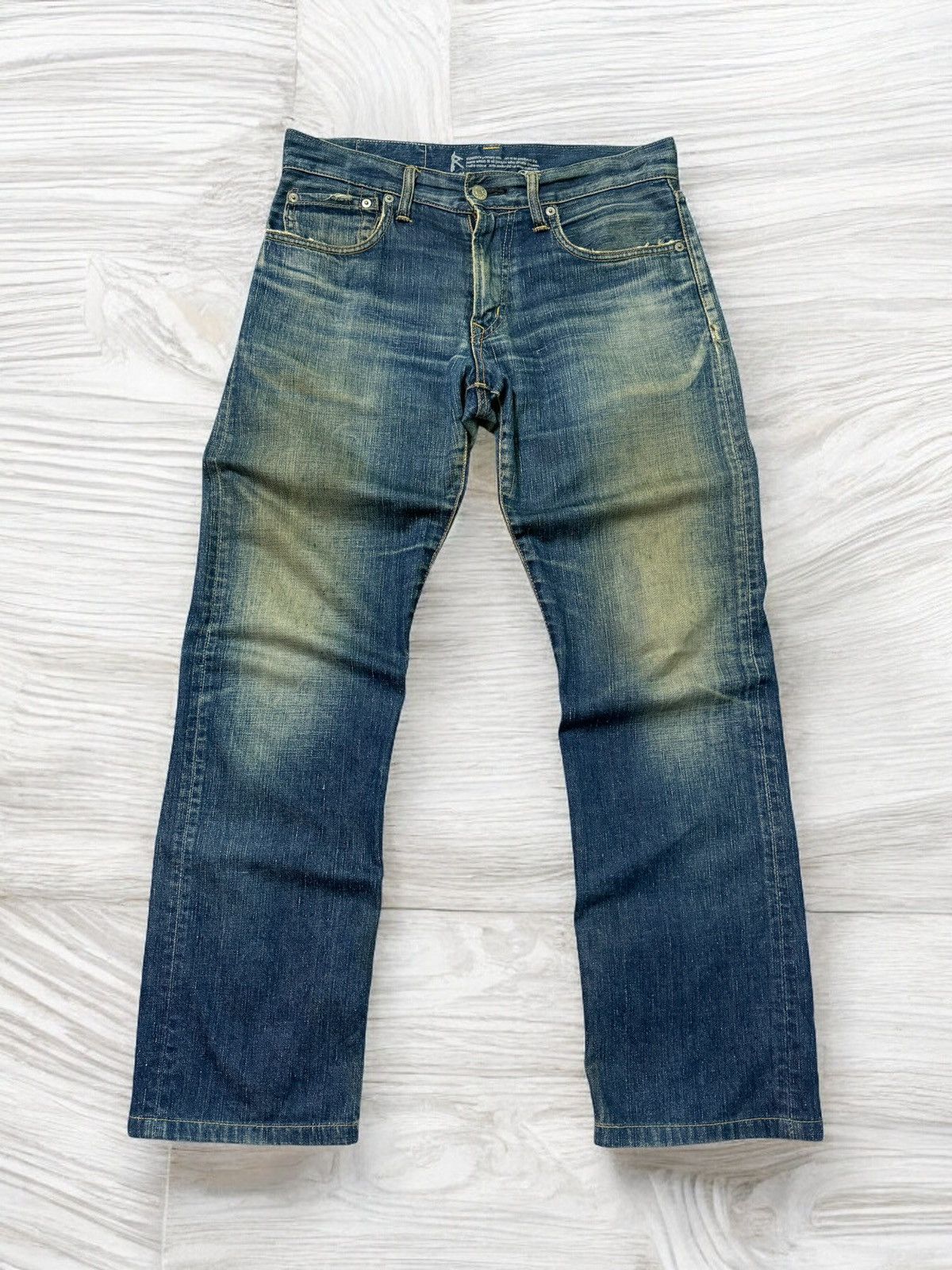 Edwin Vintage Distressed Edwin Muddy Dirty Blue Wash Jeans Size US 31 - 1 Thumbnail