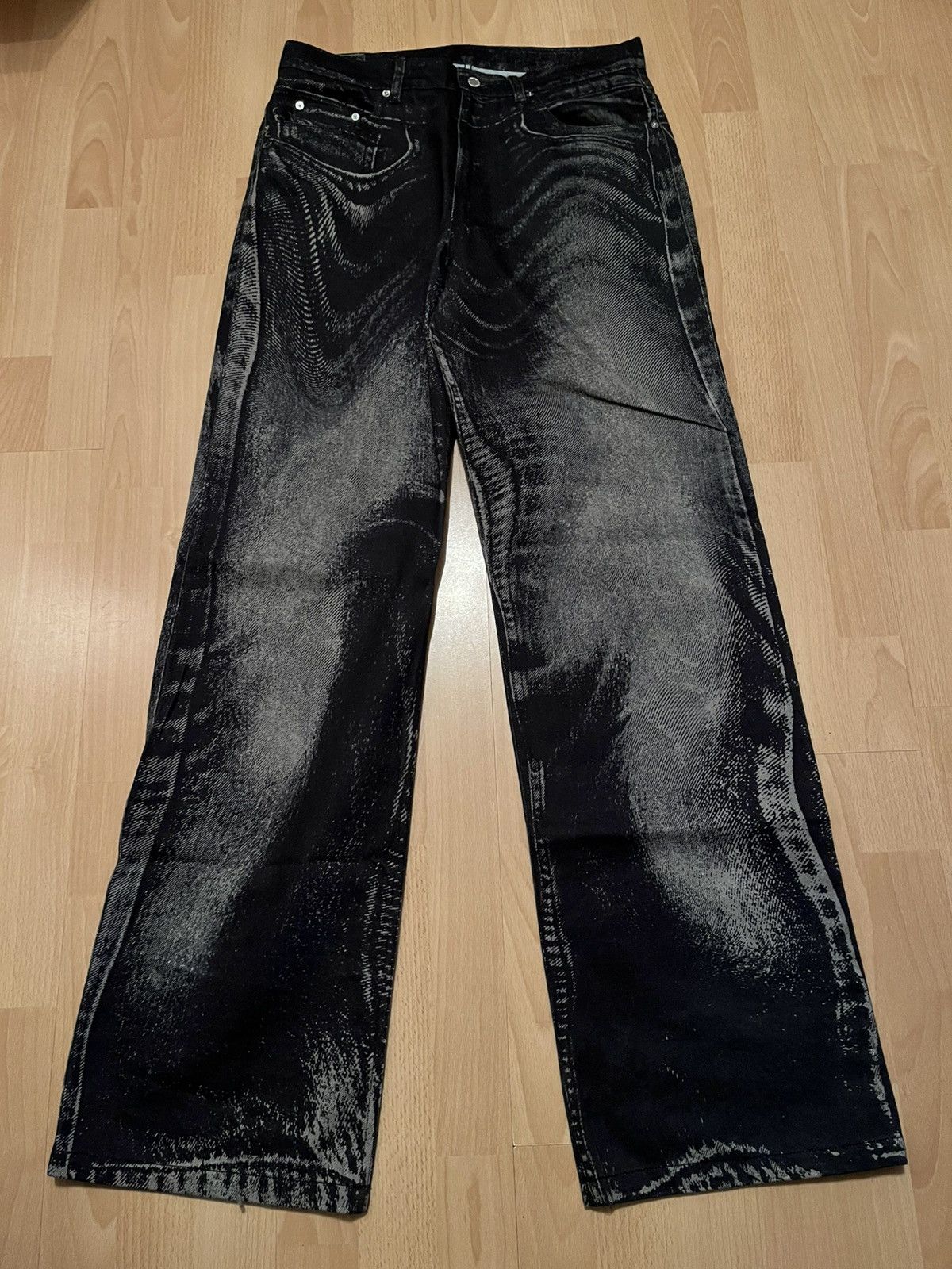 CamperLab Camperlab distorted abstract print denim jeans trompe l’oeil Size US 32 / EU 48 - 1 Thumbnail