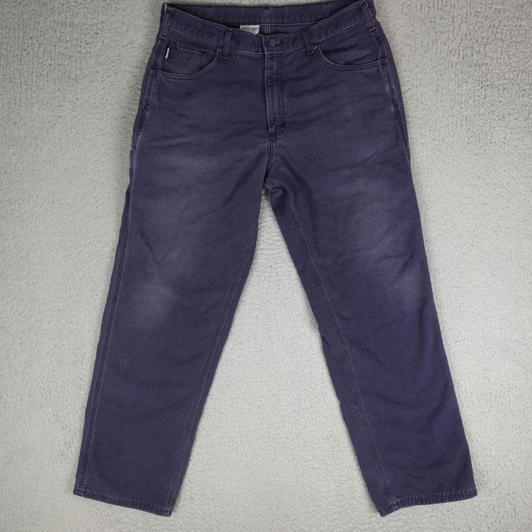 Carhartt Carhartt FR Pants Mens 36x32 Blue Relaxed Fit Canvas Work Carpenter Workwear Size US 36 / EU 52 - 2 Thumbnail