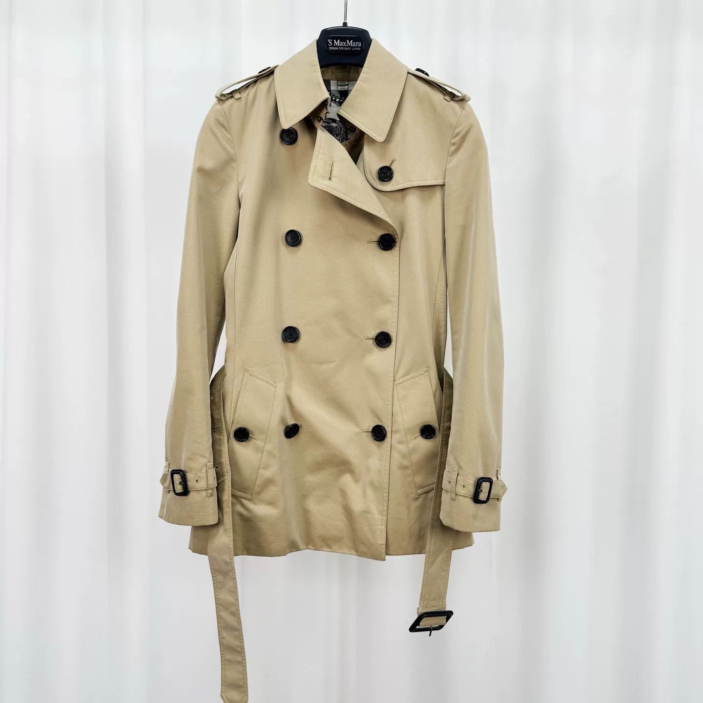 Burberry khaki check-lined trench coat by Burberry Size XS / US 0-2 / IT 36-38 - 1 Thumbnail