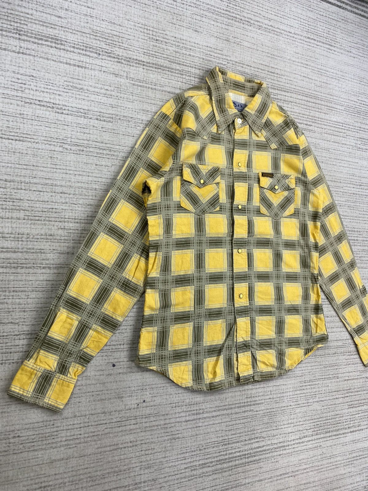 Hysteric Glamour × Japanese Brand × Vintage Vintage Hysteric Yellow Checked Button Ups Shirt Size US S / EU 44-46 / 1 - 3 Thumbnail