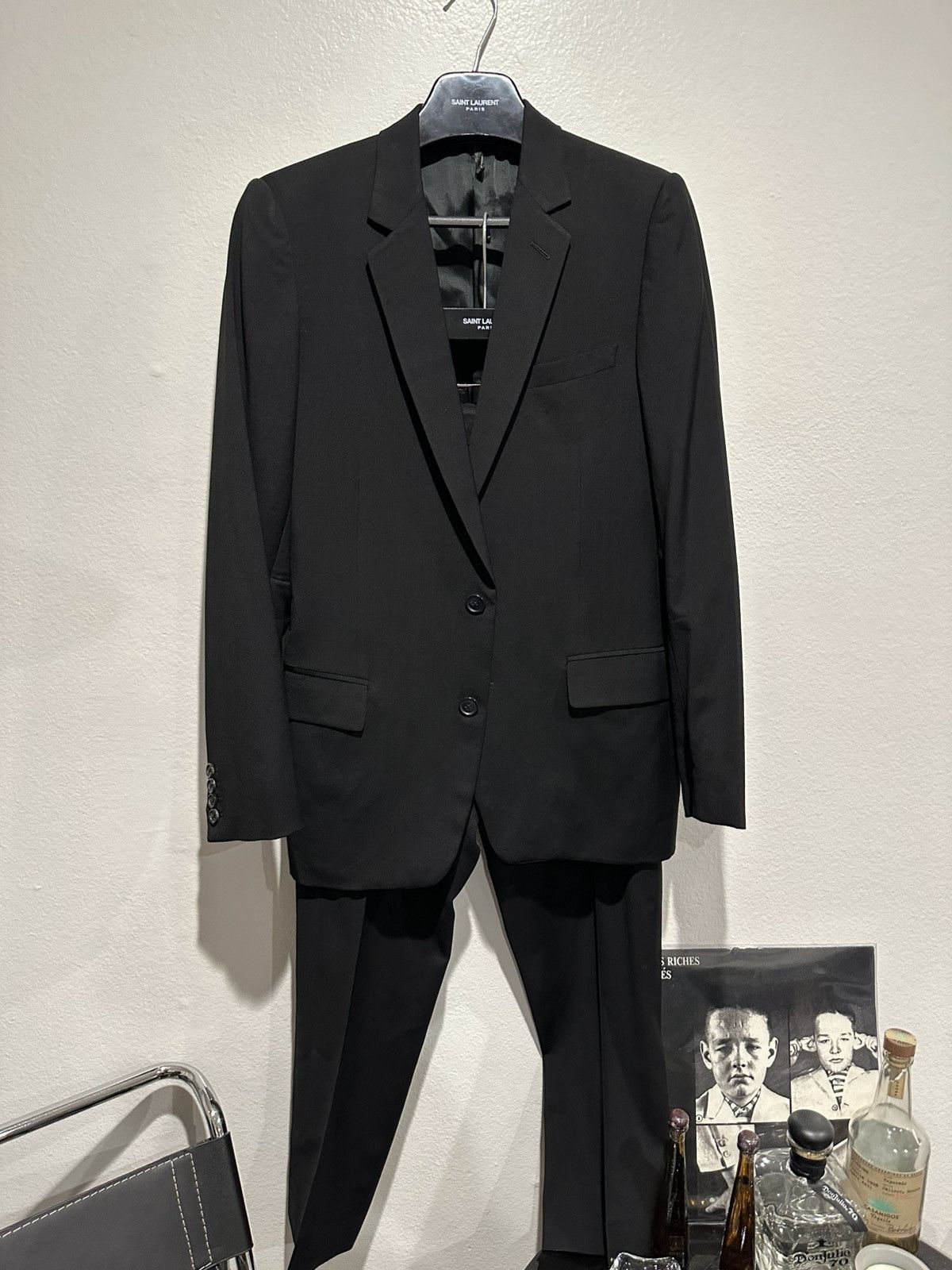 Dior × Hedi Slimane SS04 Strip 2 Button Blazer Suit 48 Size 48R - 1 Thumbnail