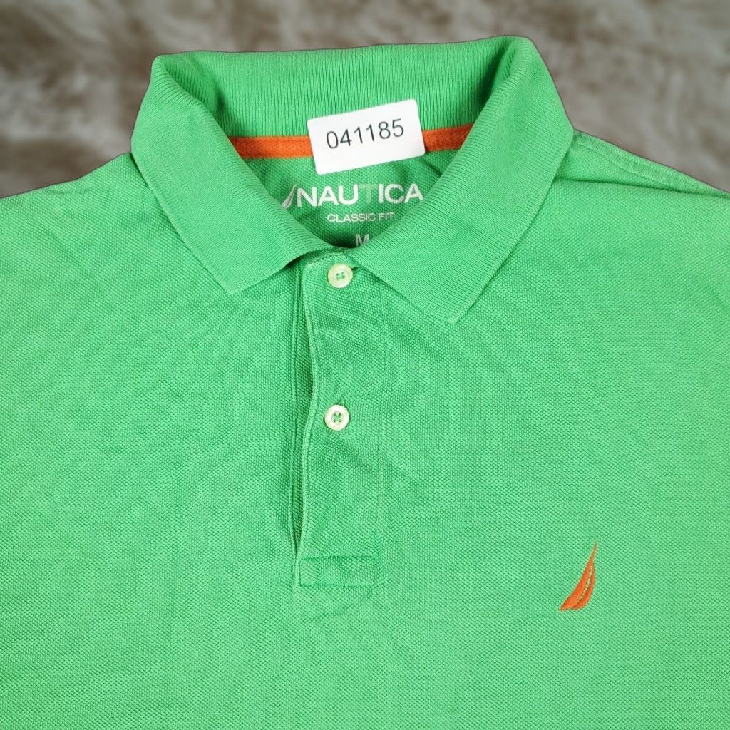Nautica Nautica Polo Shirt Adult Medium Green Solid Casual Short Sleeve Mens Size US M / EU 48-50 / 2 - 1 Thumbnail