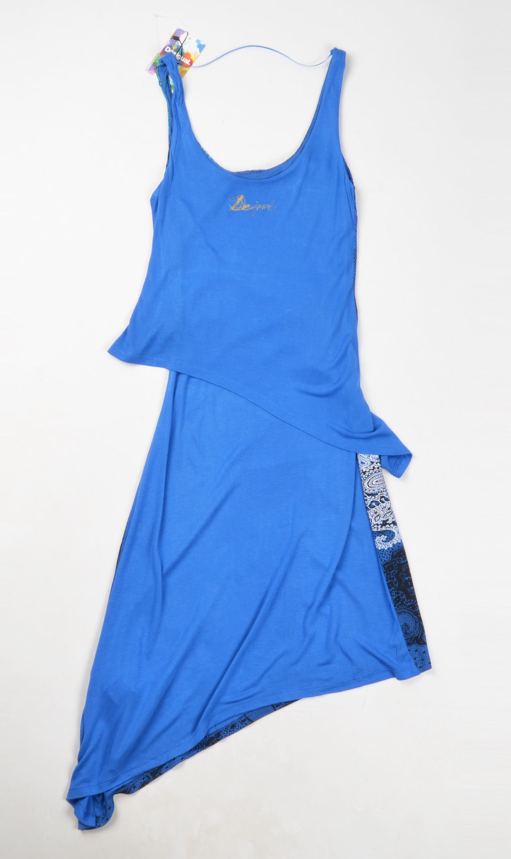 Desigual Desigual Y2K Psychedelic Blue Sleeveless Asymmetrical Dress Size S / US 4 / IT 40 - 10 Thumbnail