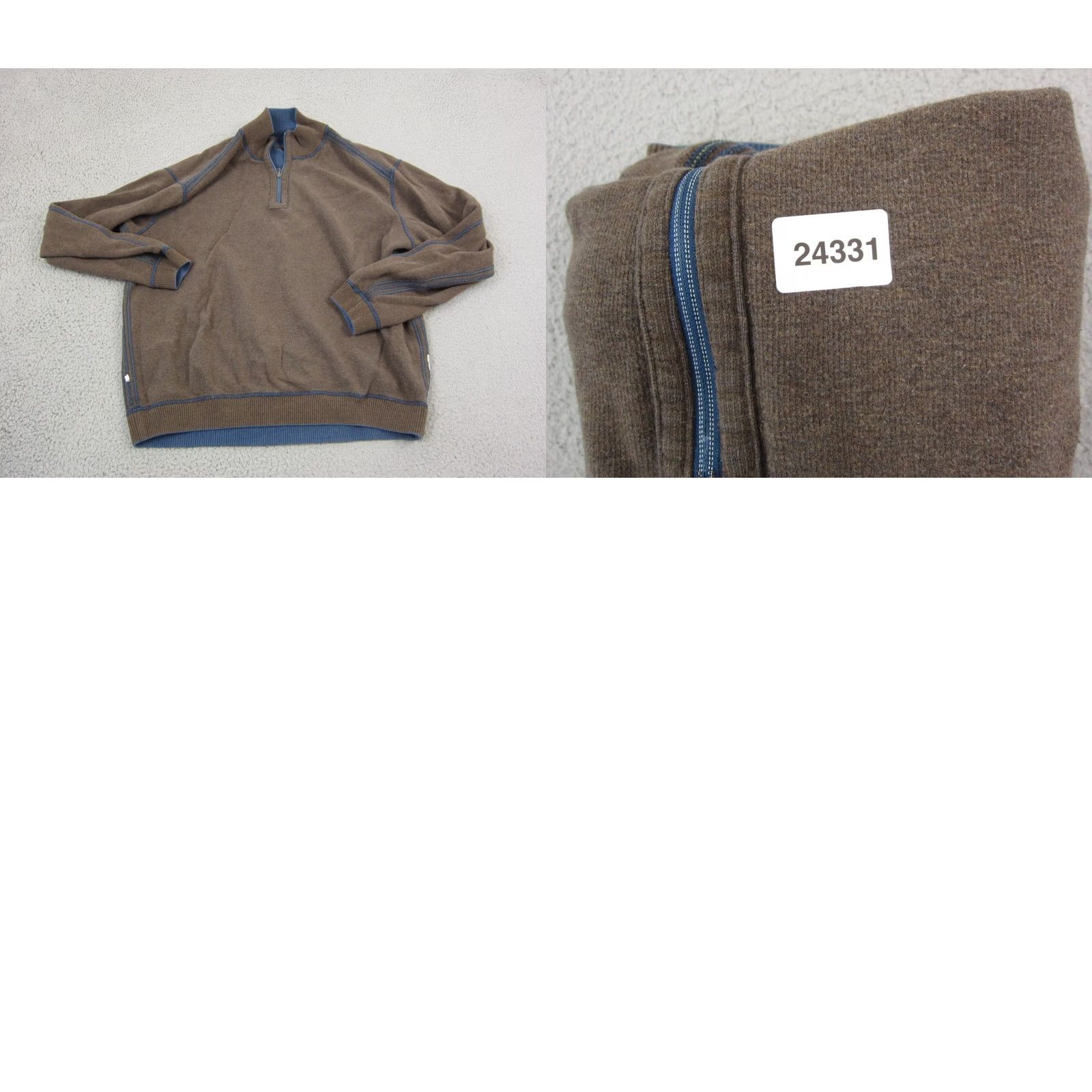 Tommy Bahama Tommy Bahama Sweater Mens L Blue Reversible 1/4 Zip Knit Cotton Casual Knitwear Pullover Size US L / EU 52-54 / 3 - 10 Thumbnail