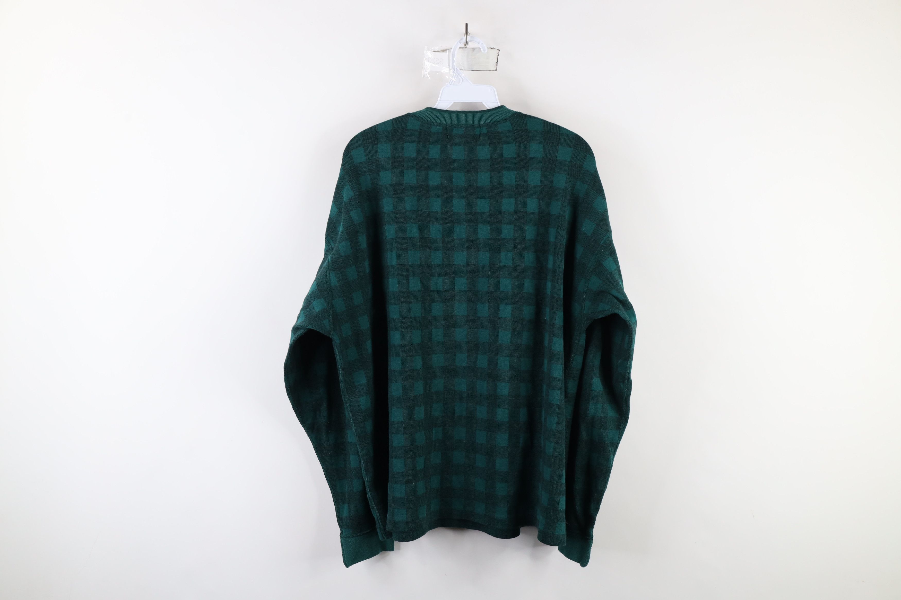 Eddie Bauer × Vintage Vintage 90s Eddie Bauer Long Sleeve Henley T-Shirt Green USA Size US XL / EU 56 / 4 - 7 Thumbnail