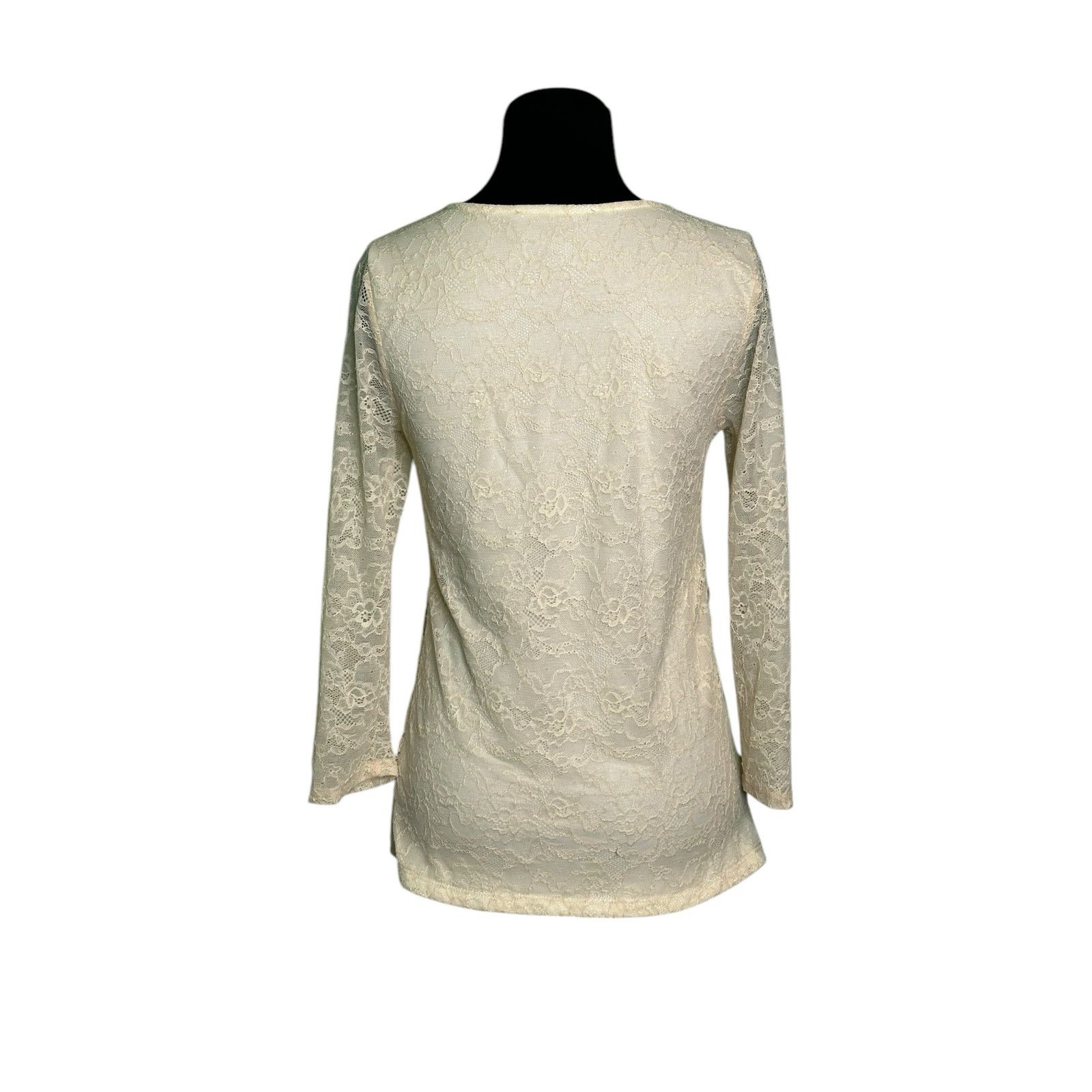 Anthropologie Sunday in Brooklyn cream lace 3/4 sleeves blouse size XS Size XS / US 0-2 / IT 36-38 - 8 Thumbnail
