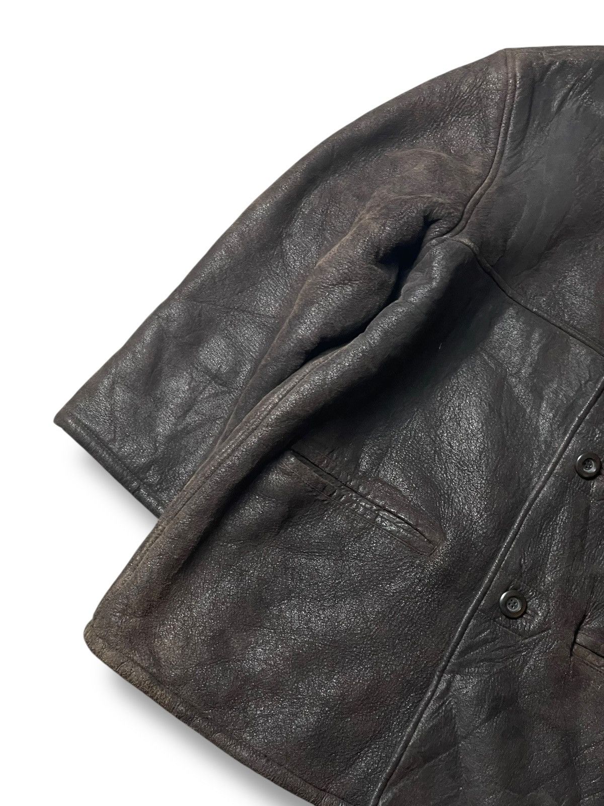 Japanese Brand × Vintage LONLO Brand Double Pocket Shearling Leather Coat (112) Size US L / EU 52-54 / 3 - 4 Thumbnail