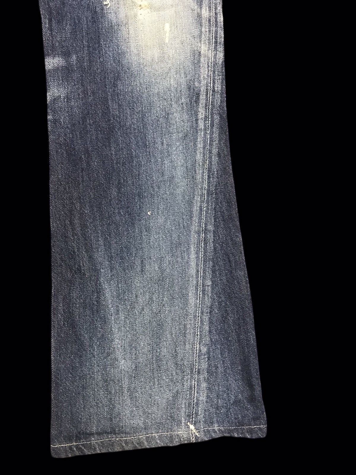Edwin 💥BOOTCUT💥ARCHIVAL EDWIN STONE WASH DISTRESSED DENIM F112 Size US 35 - 7 Thumbnail
