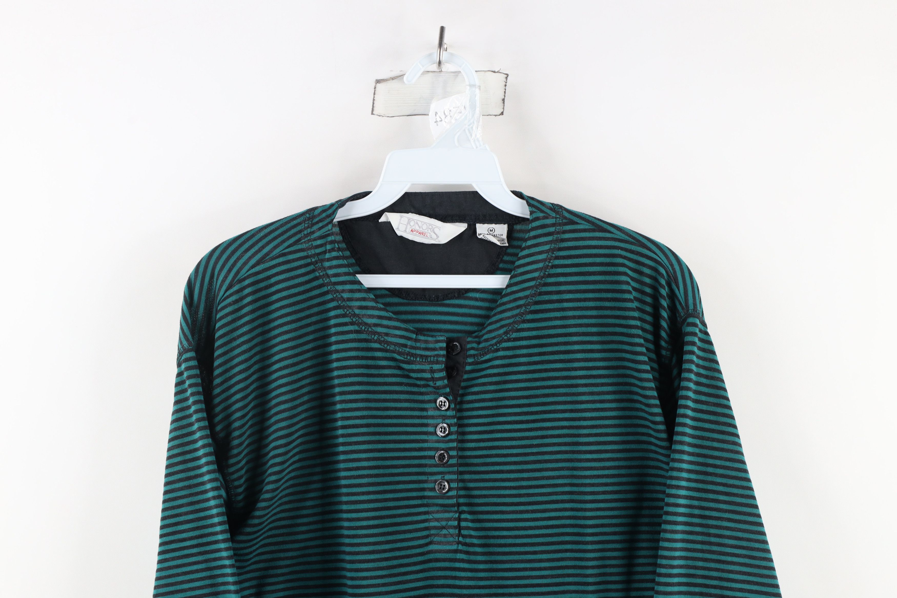 Vintage Vintage 90s Streetwear Striped Long Sleeve Henley T-Shirt Size M / US 6-8 / IT 42-44 - 2 Thumbnail