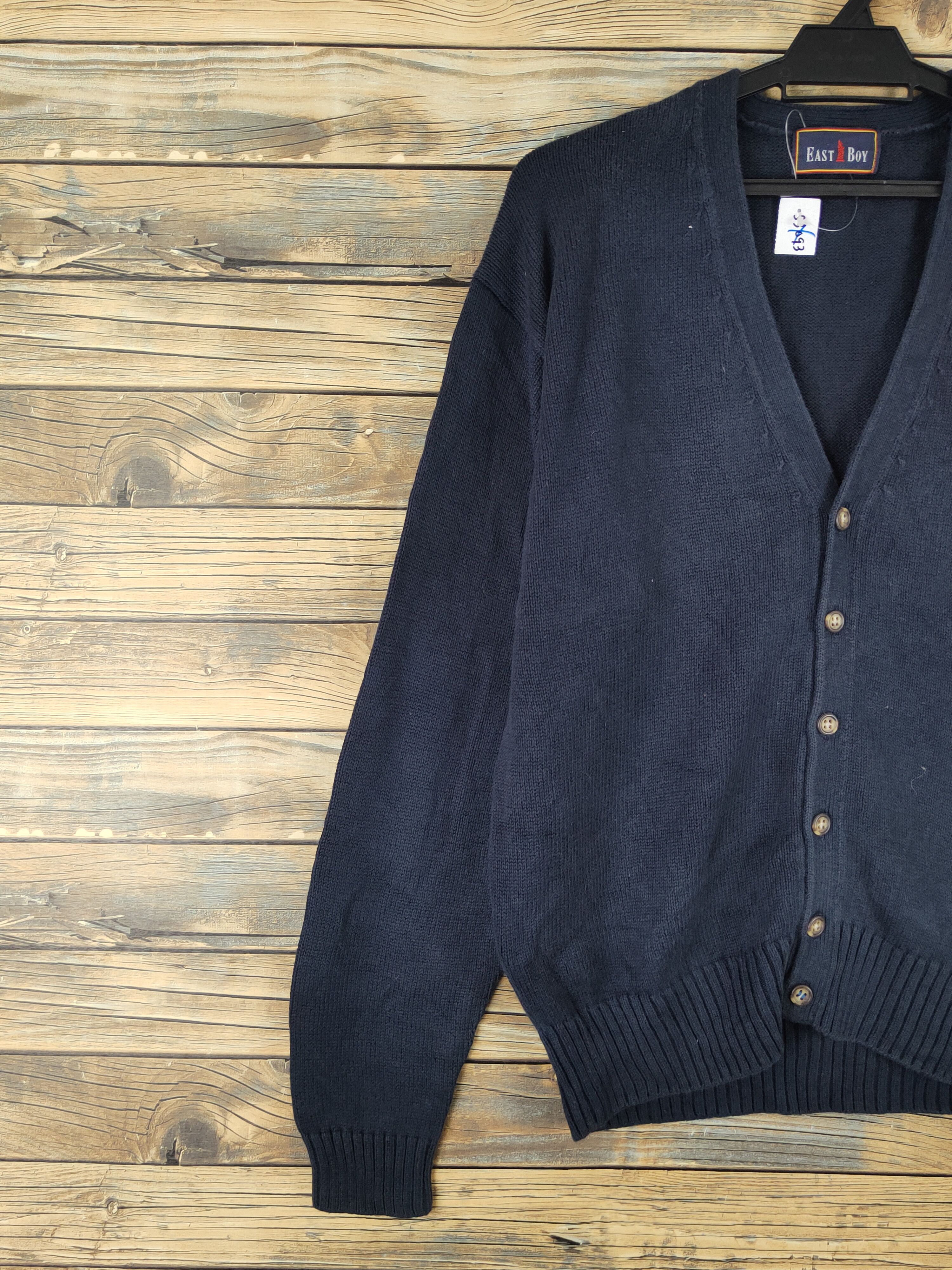 Homespun Knitwear × Japanese Brand East Boy Navy Knitwear Cardigan #W2020 Size US M / EU 48-50 / 2 - 4 Thumbnail