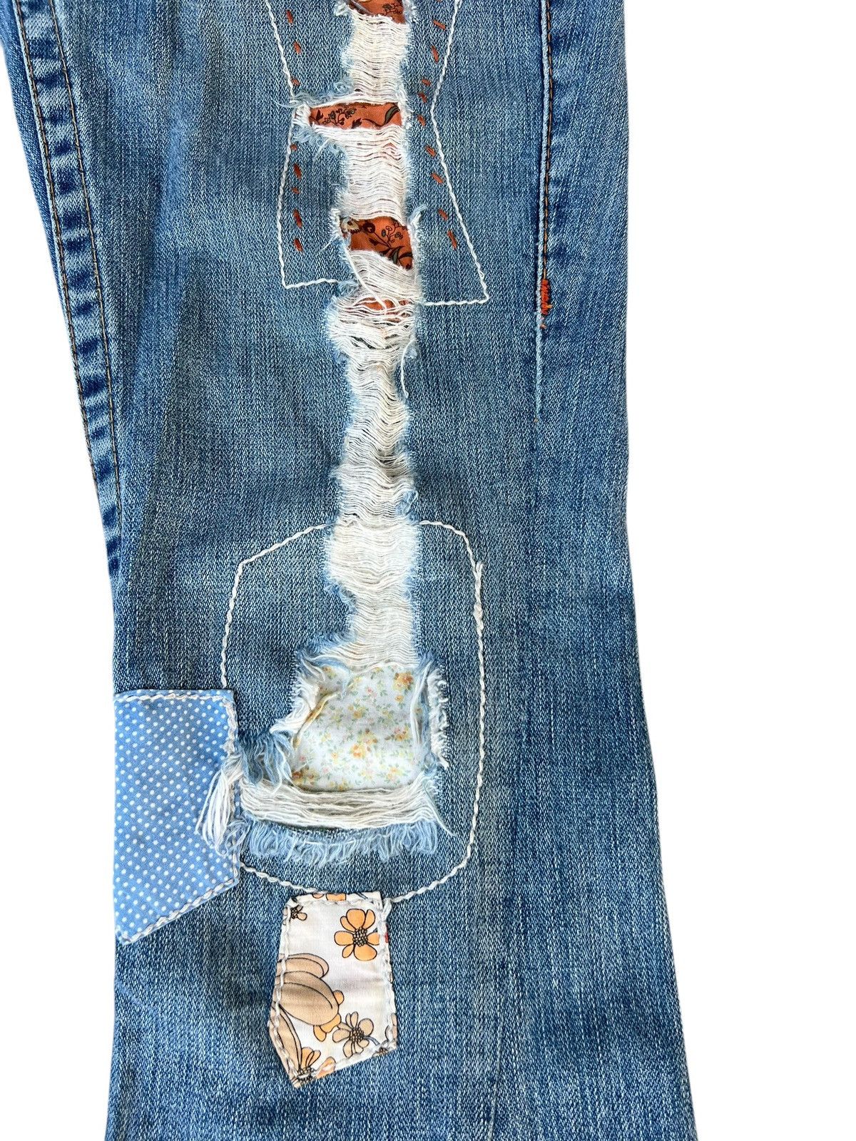 True Religion × Vintage 2000s True Religion Woodstock Patchwork Denim Bootcut Jeans Size 27" / US 4 / IT 40 - 12 Thumbnail
