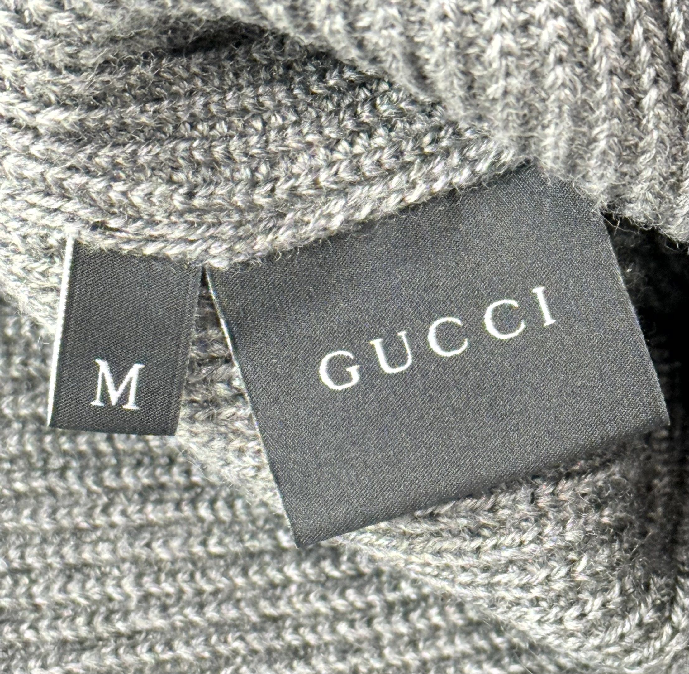 Gucci Gucci Web Stripe Wool & Silk Grey Knitted Beanie Hat Size ONE SIZE - 4 Thumbnail