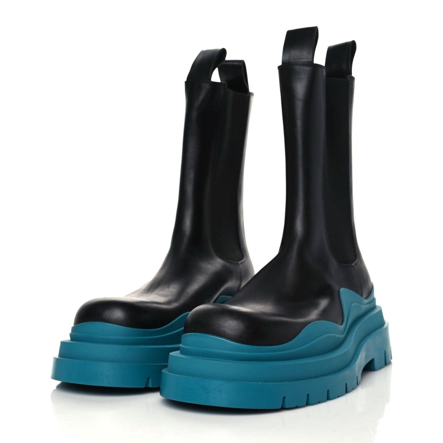 Bottega Veneta o1loc1c0824 630284 Tire Chelsea Boot in Black/Blue Size US 10 / EU 43 - 3 Thumbnail