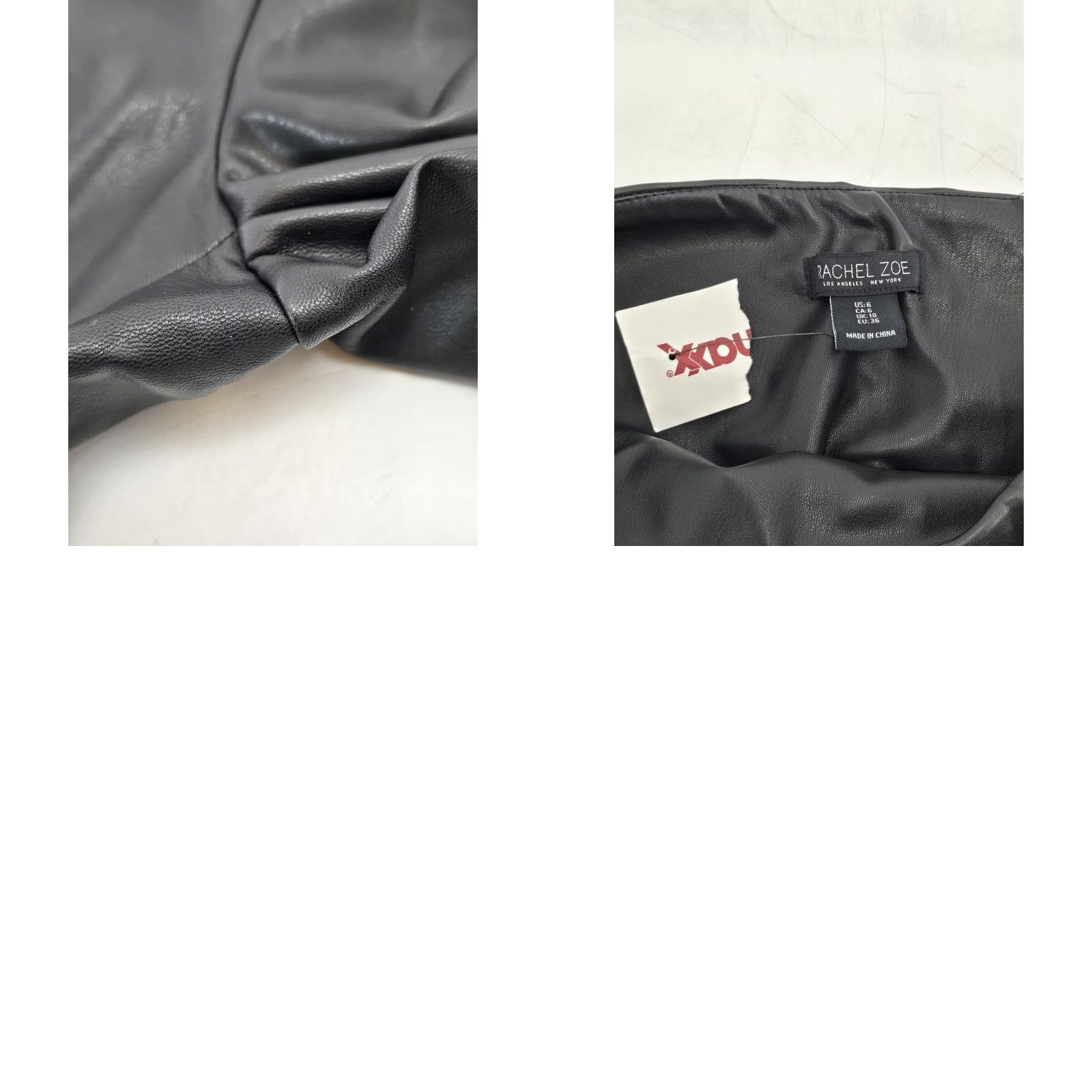 Rachel Zoe Rachel Zoe Black Faux Leather Mid-Rise Waist Straight Leg Pull-On Pants Size 6 Size 28" / US 6 / IT 42 - 8 Thumbnail