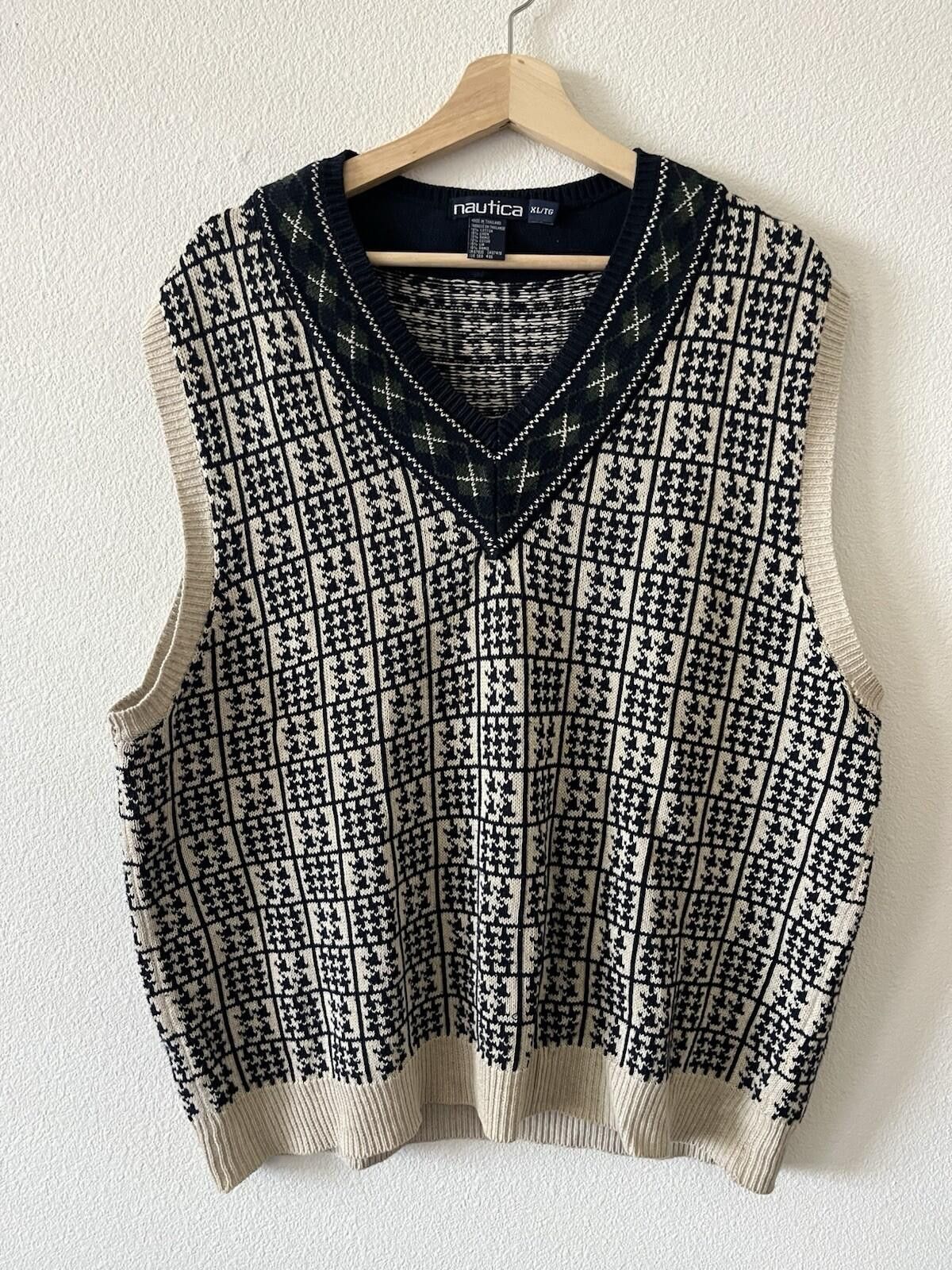 Nautica Vintage Nautica Cotton Linen Knit Sweater Vest XL Size US XL / EU 56 / 4 - 1 Thumbnail