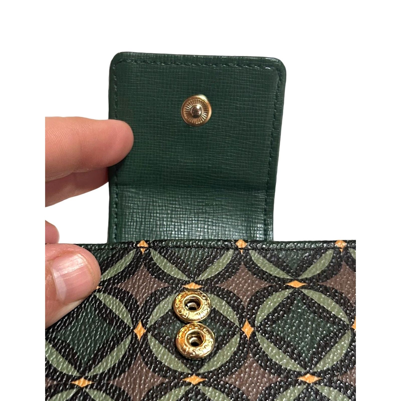 Fossil Fossil Wallet Geometric Green Leather Bifold Credit Card ID Holder Women’s Zip-Around Size ONE SIZE - 4 Thumbnail