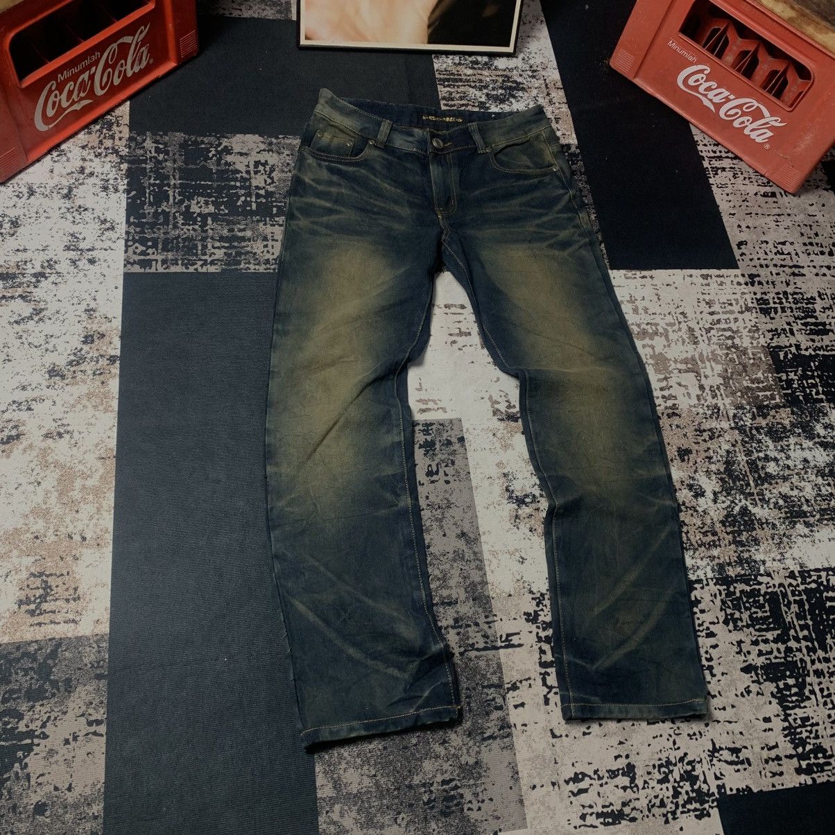 Japanese Brand Adorable Contrast Jeans Size US 32 / EU 48 - 6 Thumbnail