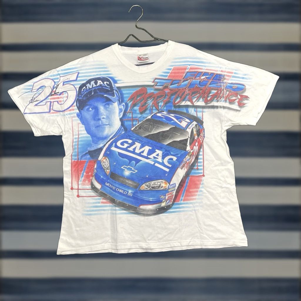 NASCAR VINTAGE NASCAR T-Shirt Mens 2XL All Over Print Racing Car
